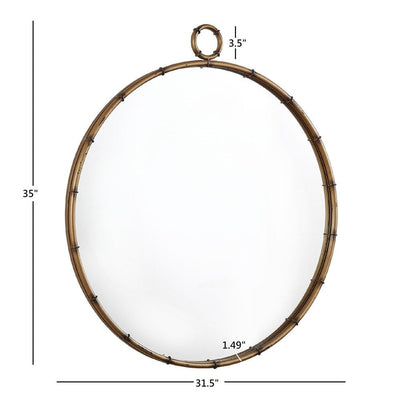 Miroir mural rond Marza finition laiton antique par iNSPIRE Q Modern