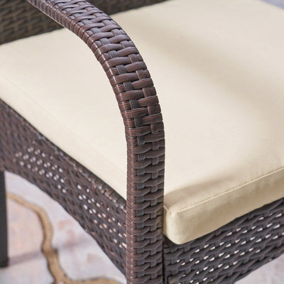 Ensemble de salle à manger d'extérieur Mason 7 pièces en bois d'acacia et osier par Christopher Knight Home