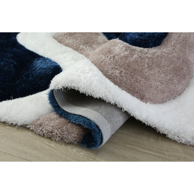 Tapis à poils longs Mateos au design abstrait