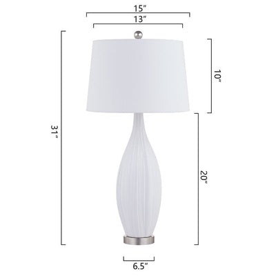 Lot de 2 lampes de table standard en porcelaine blanche (lot de 2)