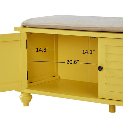 Banc de rangement à porte à volets Maybelle avec coussin en velours par iNSPIRE Q Classic