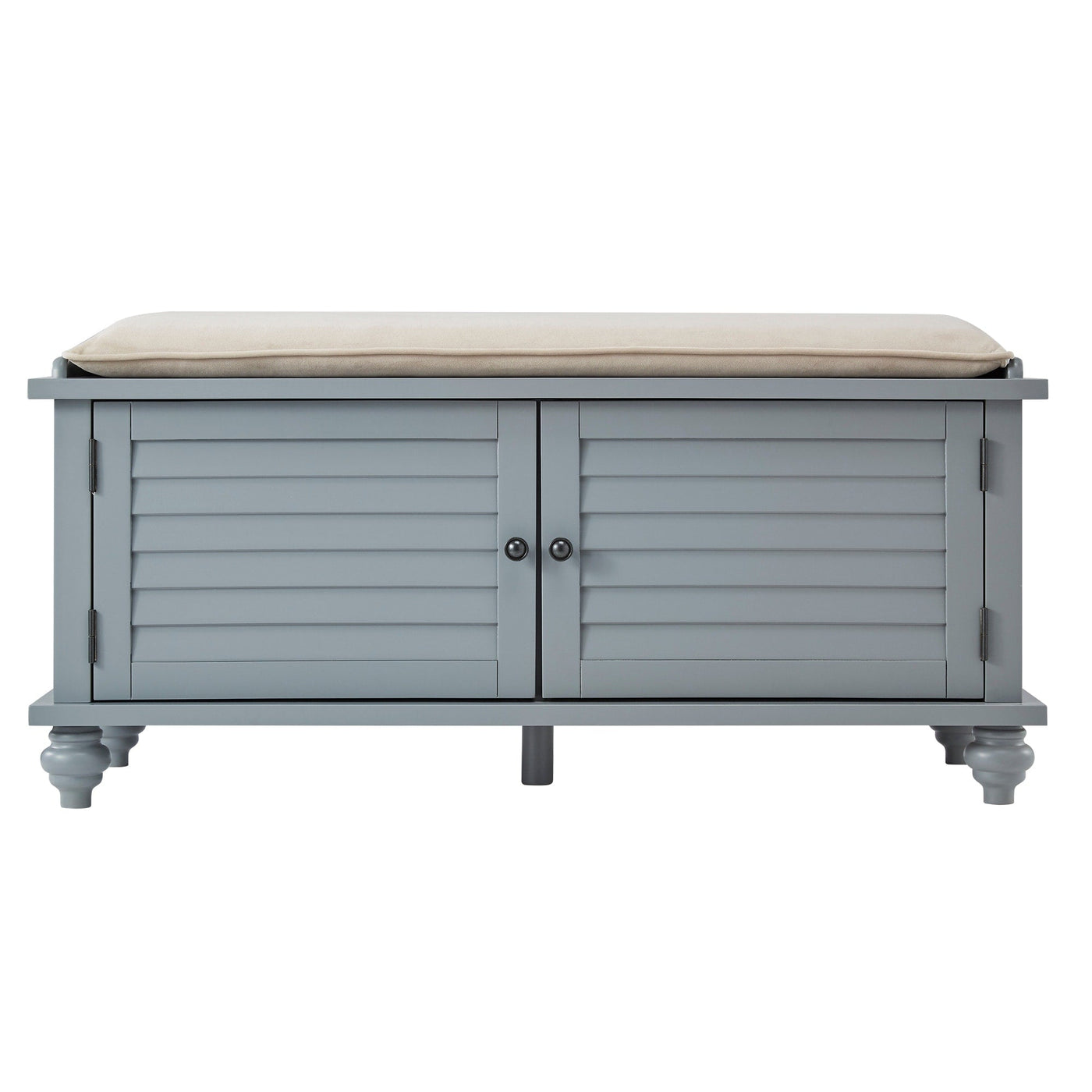 Banc de rangement à porte à volets Maybelle avec coussin en velours par iNSPIRE Q Classic