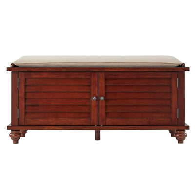 Banc de rangement à porte à volets Maybelle avec coussin en velours par iNSPIRE Q Classic