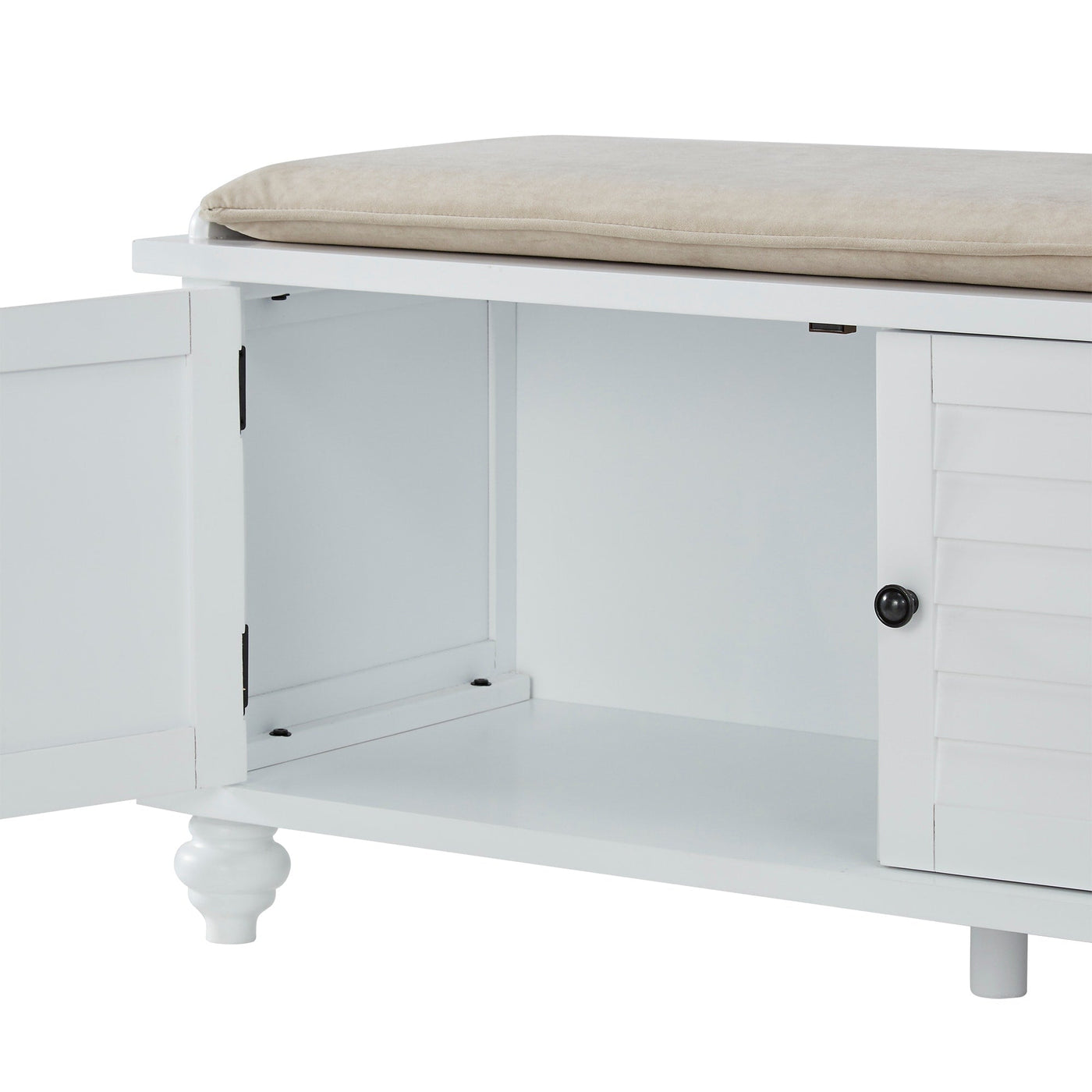 Banc de rangement à porte à volets Maybelle avec coussin en velours par iNSPIRE Q Classic