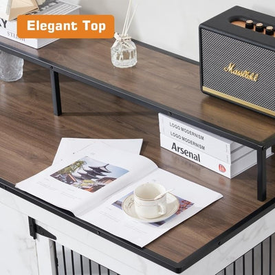 Meuble TV pour cage à chien Mcombo, grand format, niche en bois avec doubles portes, modèle 1861