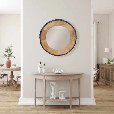 Miroir mural rond en bois Meredith, finition Live Edge, par River of Goods - 30,5 x 1 x 30,5