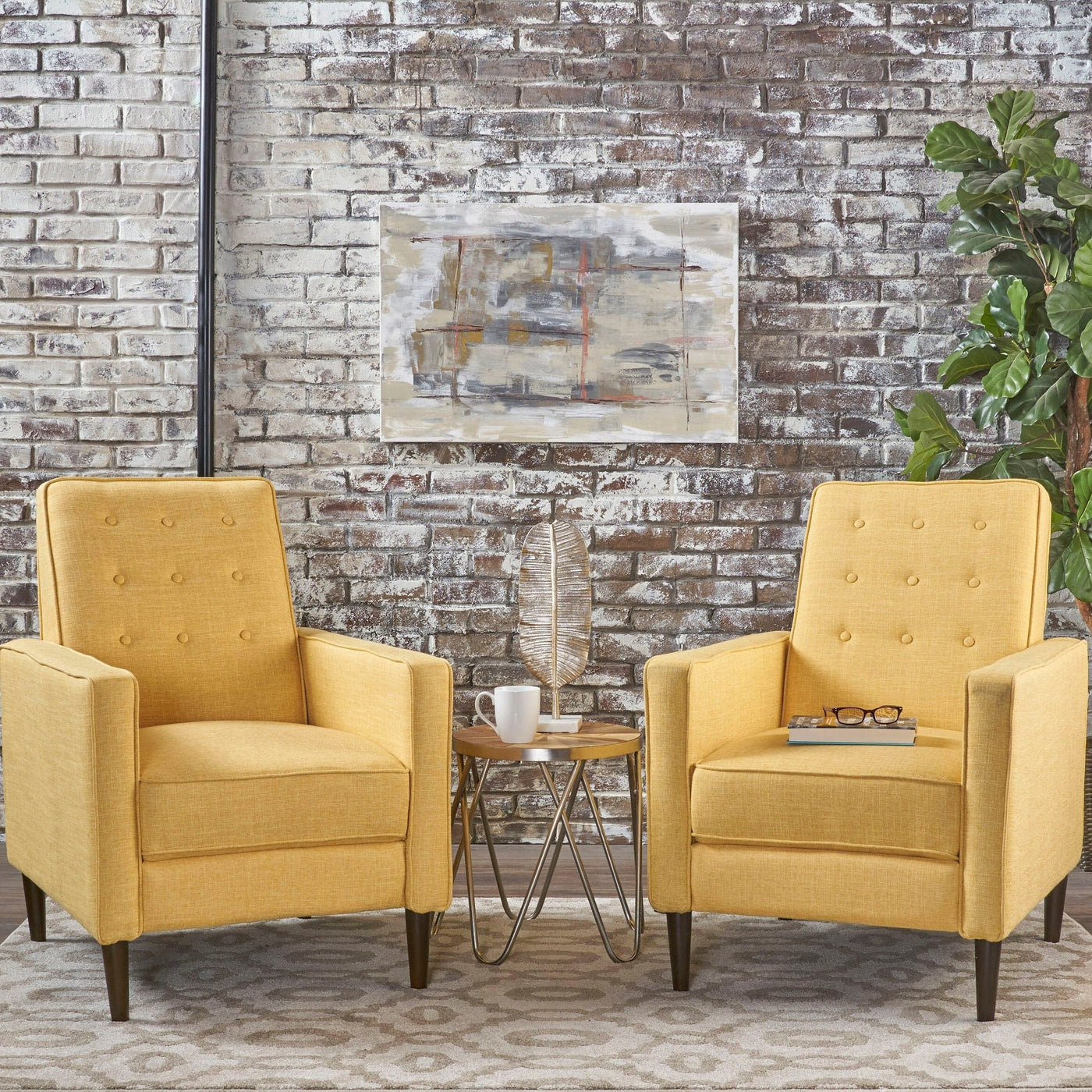 Fauteuil inclinable capitonné Mervynn (lot de 2) par Christopher Knight Home