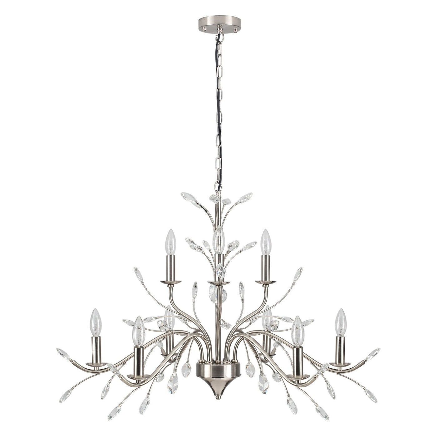 Lustre en cristal style bougie style rétro avec branches d'arbres