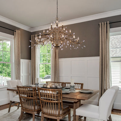 Lustre en cristal style bougie style rétro avec branches d'arbres