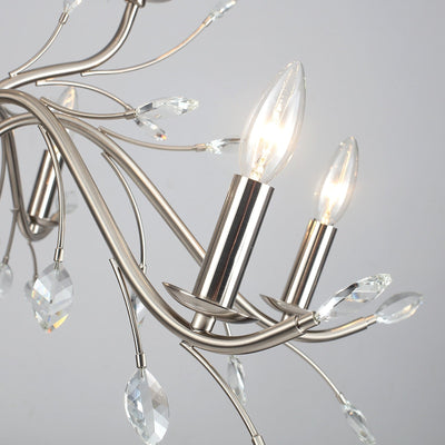 Lustre en cristal style bougie style rétro avec branches d'arbres