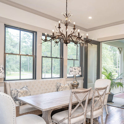 Lustre en cristal style bougie style rétro avec branches d'arbres