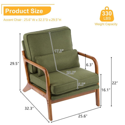 Chaise d'appoint rembourrée de style moderne du milieu du siècle