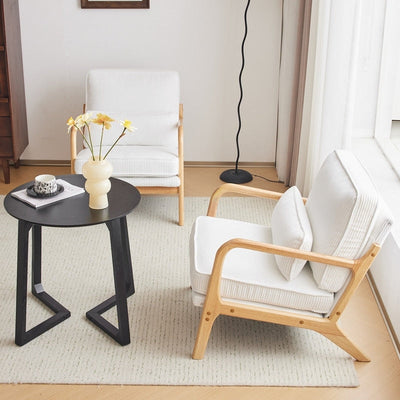 Chaise d'appoint rembourrée de style moderne du milieu du siècle