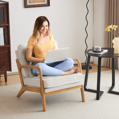 Chaise d'appoint rembourrée de style moderne du milieu du siècle