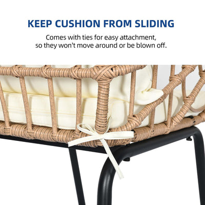 Ensemble de bistrot d'extérieur en osier Moasis 3 pièces avec 2 chaises et table basse