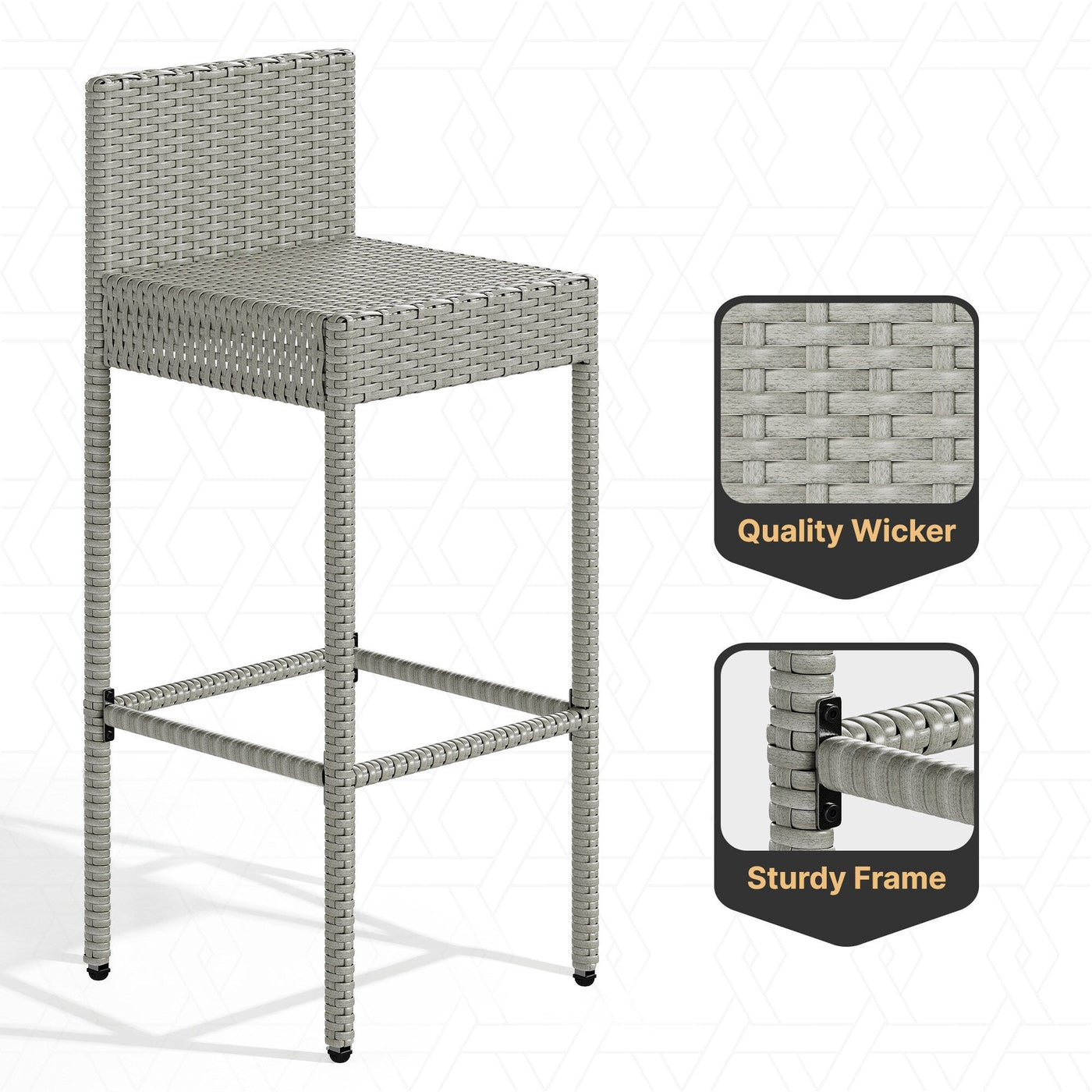 Ensemble de bar en osier pour meubles d'extérieur Moasis 5 pièces - 5 pièces