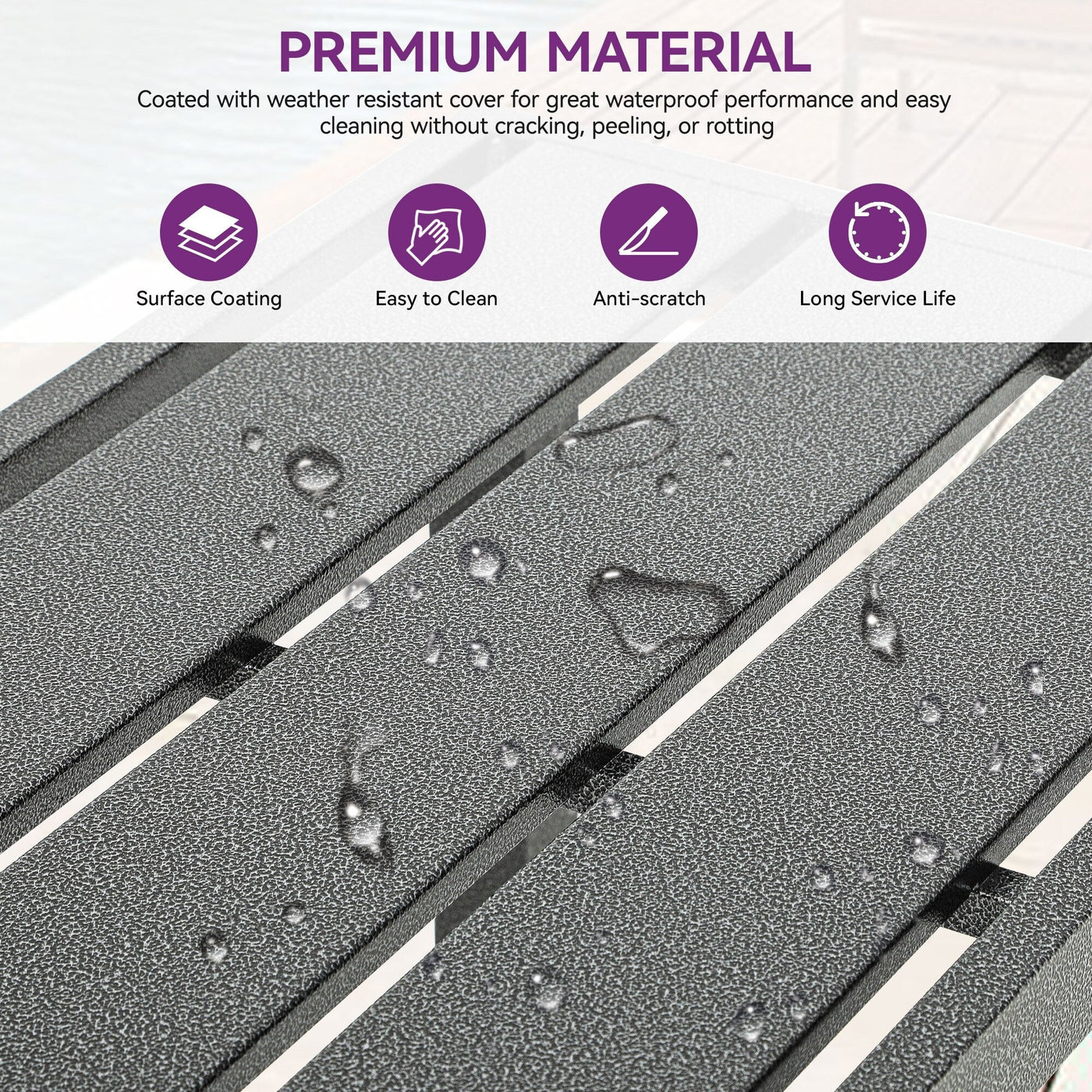 Table de bar en métal Moasis Patio avec roulettes