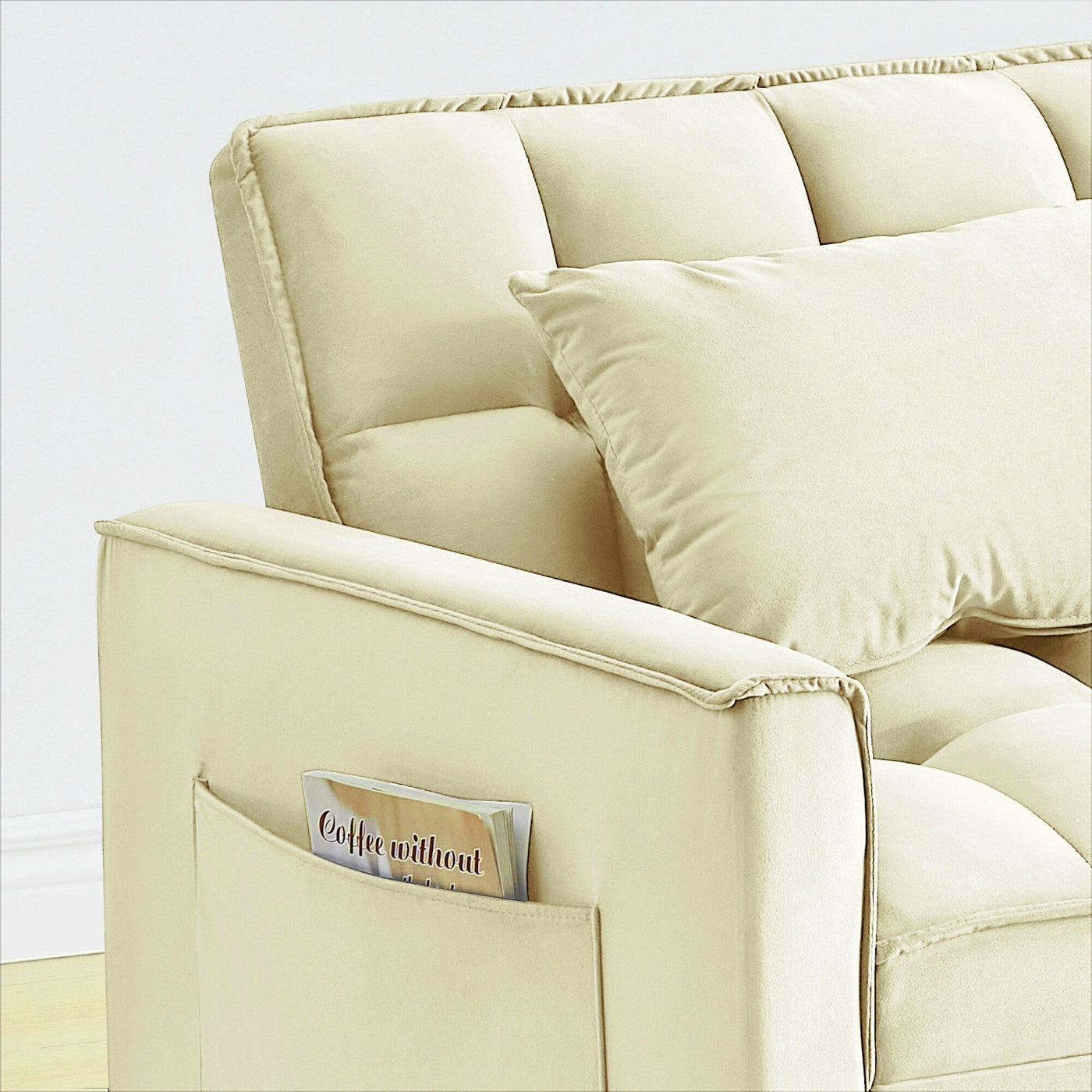 Canapé-lit convertible 3 en 1 moderne 70.86 avec dossier réglable et roulettes pour salon