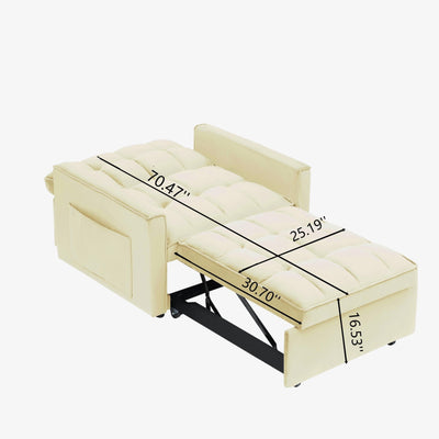 Canapé-lit convertible 3 en 1 moderne 70.86 avec dossier réglable et roulettes pour salon