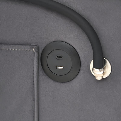 Canapé-lit convertible 3 en 1 moderne 70.86 avec dossier réglable et port de chargement USB pour le salon