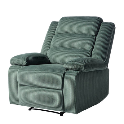 Fauteuil inclinable manuel moderne en velours côtelé, fauteuil inclinable réglable avec accoudoirs larges