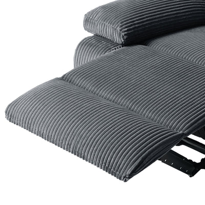 Fauteuil inclinable manuel moderne en velours côtelé, fauteuil inclinable réglable avec accoudoirs larges