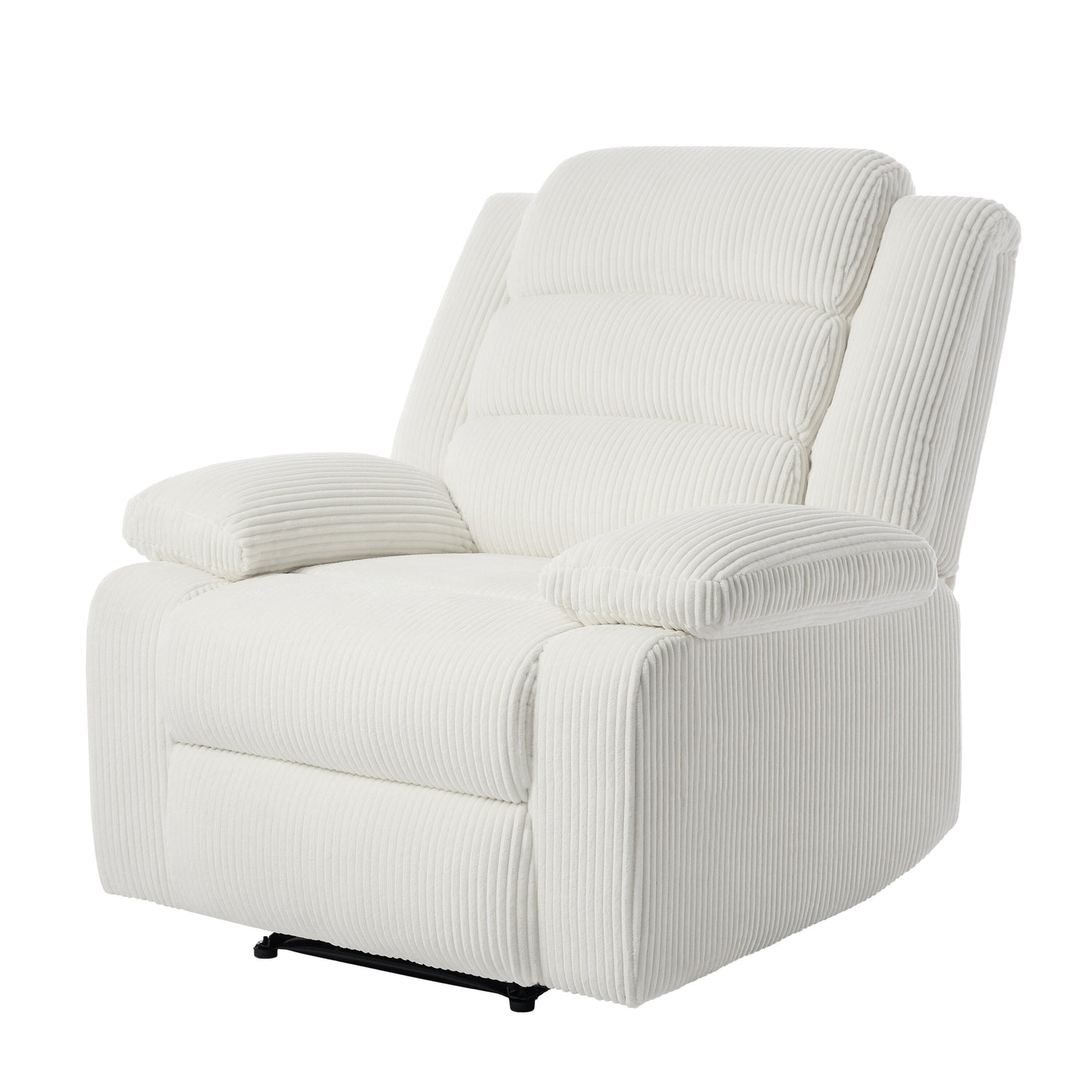 Fauteuil inclinable manuel moderne en velours côtelé, fauteuil inclinable réglable avec accoudoirs larges