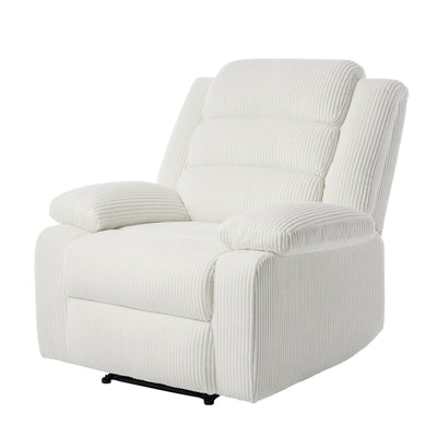 Fauteuil inclinable manuel moderne en velours côtelé, fauteuil inclinable réglable avec accoudoirs larges