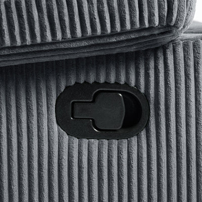 Fauteuil inclinable manuel moderne en velours côtelé, fauteuil inclinable réglable avec accoudoirs larges