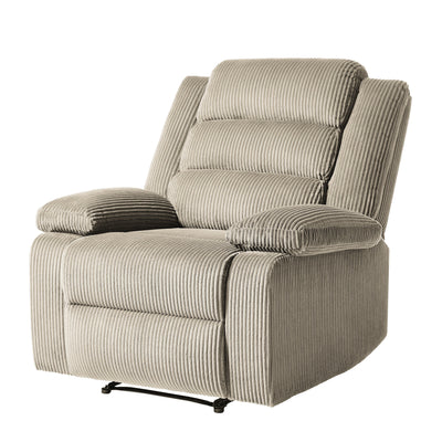 Fauteuil inclinable manuel moderne en velours côtelé, fauteuil inclinable réglable avec accoudoirs larges