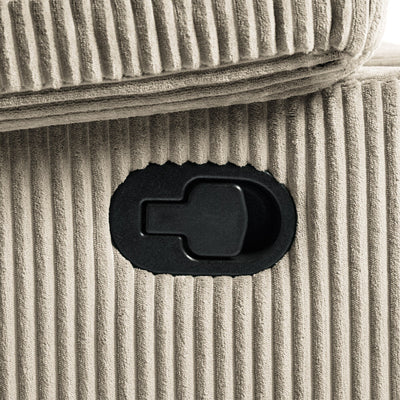 Fauteuil inclinable manuel moderne en velours côtelé, fauteuil inclinable réglable avec accoudoirs larges