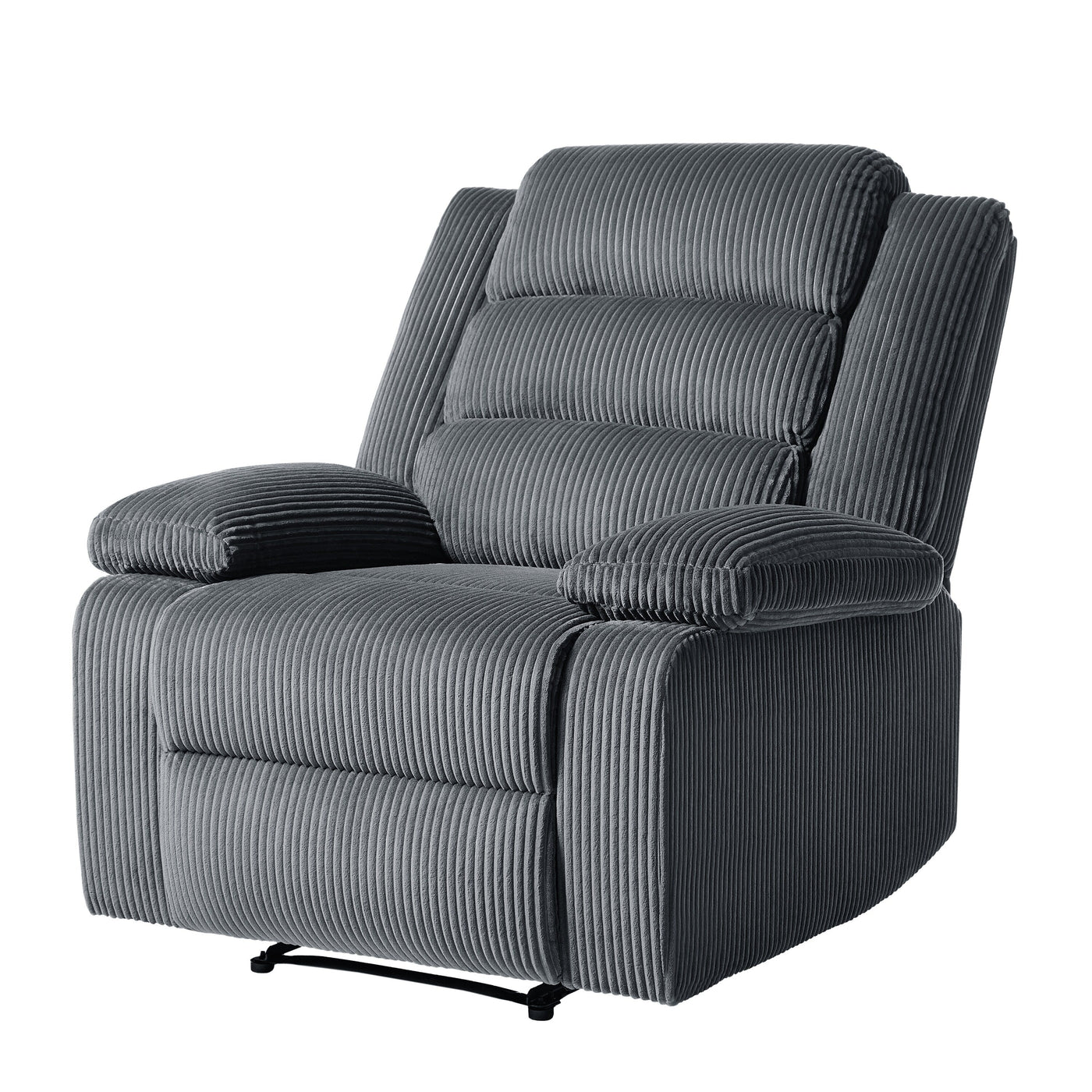Fauteuil inclinable manuel moderne en velours côtelé, fauteuil inclinable réglable avec accoudoirs larges