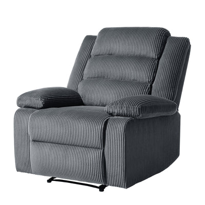 Fauteuil inclinable manuel moderne en velours côtelé, fauteuil inclinable réglable avec accoudoirs larges