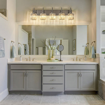 Appliques murales modernes à intensité variable pour salle de bain avec abat-jour en cristal