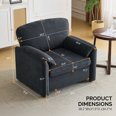 Fauteuil d'appoint moderne à oreilles d'éléphant, siège confortable pour salon et chambre