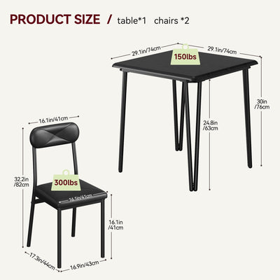 Ensemble de table à manger moderne pour cuisine - 3 pièces
