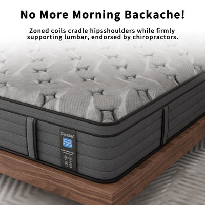 Matelas hybride Modland 14 pouces à plateau-coussin moyen, matelas à ressorts ensachés dans une boîte