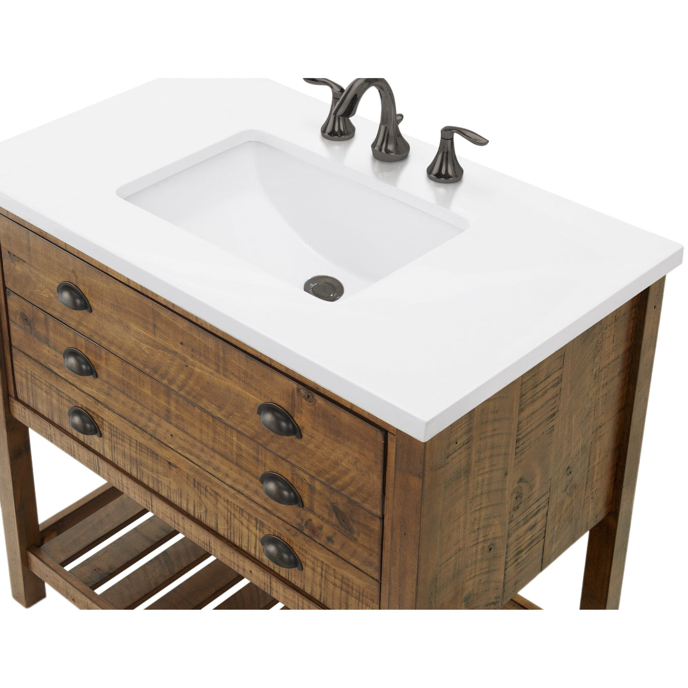 Meuble-lavabo simple de style ferme Monterey 37 avec dessus