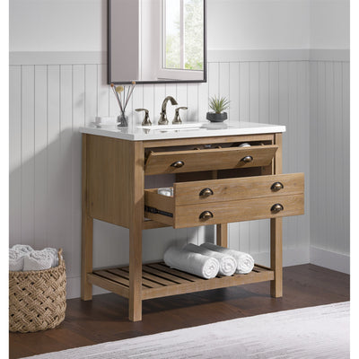 Meuble-lavabo simple de style ferme Monterey 37 avec dessus