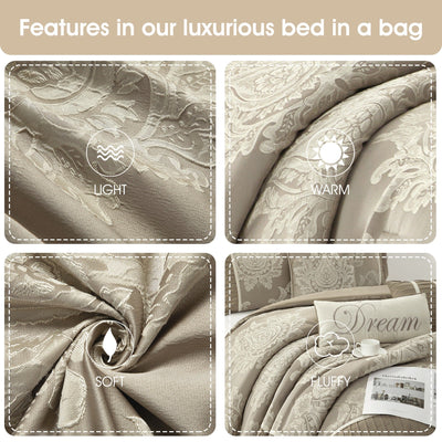 Ensemble de couette traditionnelle damassée Nanshing Tiana 7 pièces