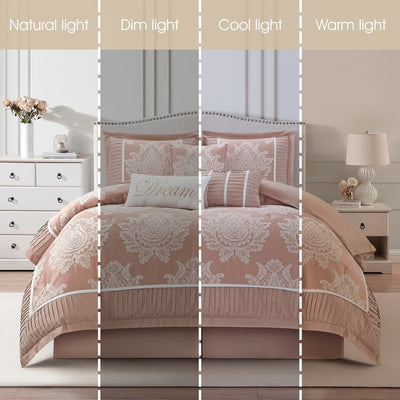 Ensemble de couette traditionnelle damassée Nanshing Tiana 7 pièces