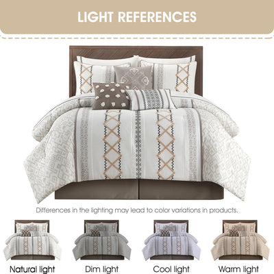 Ensemble de couette brodée bohème Nanshing Trina 15 pièces