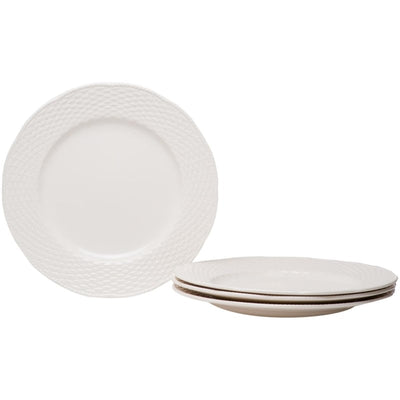 Service de table Nantucket blanc 18 pièces à la vanille rouge