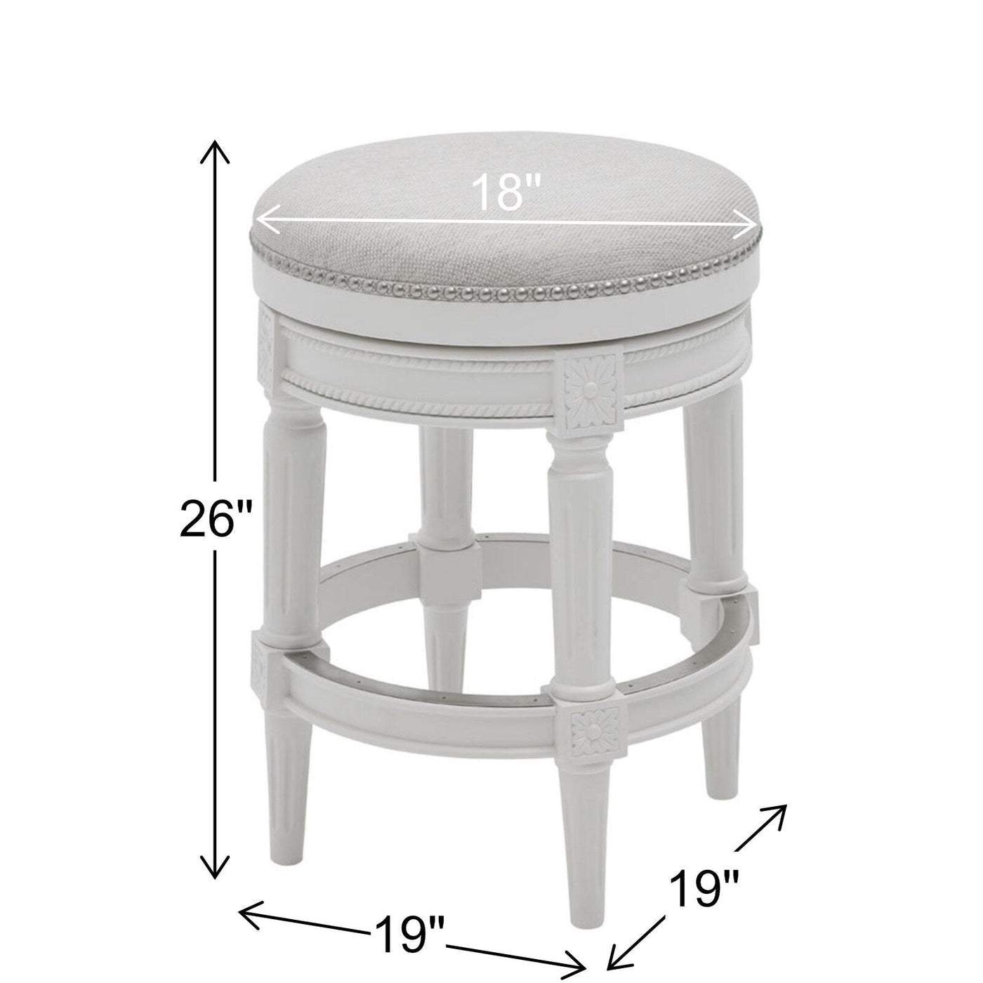 Tabouret de bar pivotant sans dossier Chapman 26 pouces de New Ridge Home Goods - Hauteur comptoir