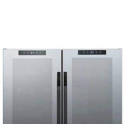 Réfrigérateur à vin et boissons Newair, 18 bouteilles et 59 canettes, deux zones de température, autonome, contrôle numérique de la température