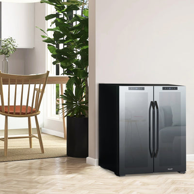 Réfrigérateur à vin et boissons Newair, 18 bouteilles et 59 canettes, deux zones de température, autonome, contrôle numérique de la température