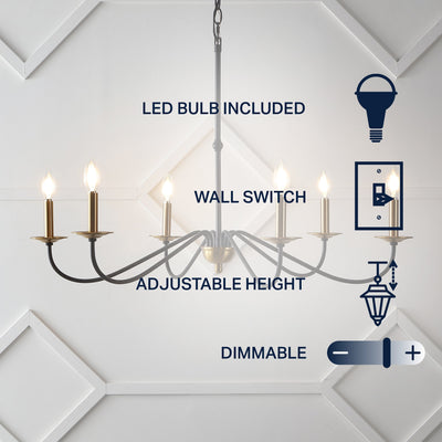 Lustre LED en fer à 6 lumières, 34,75 $, par JONATHAN Y