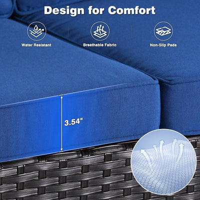 Ensemble de conversation 5 pièces en osier pour patio à dossier haut OVIOS