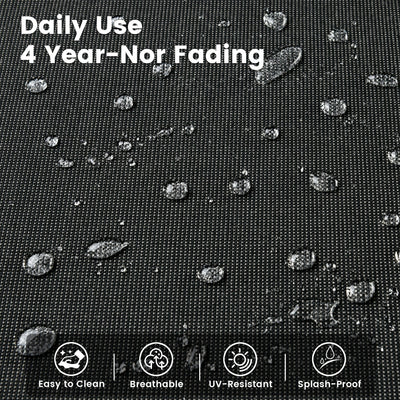 Ensemble de 9 chaises pivotantes d'extérieur en osier OVIOS avec table à feu