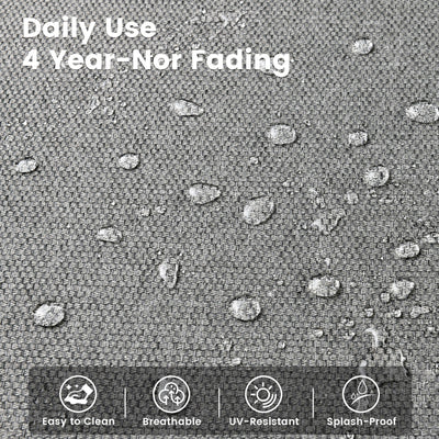 Ensemble de 9 chaises pivotantes d'extérieur en osier OVIOS avec table à feu